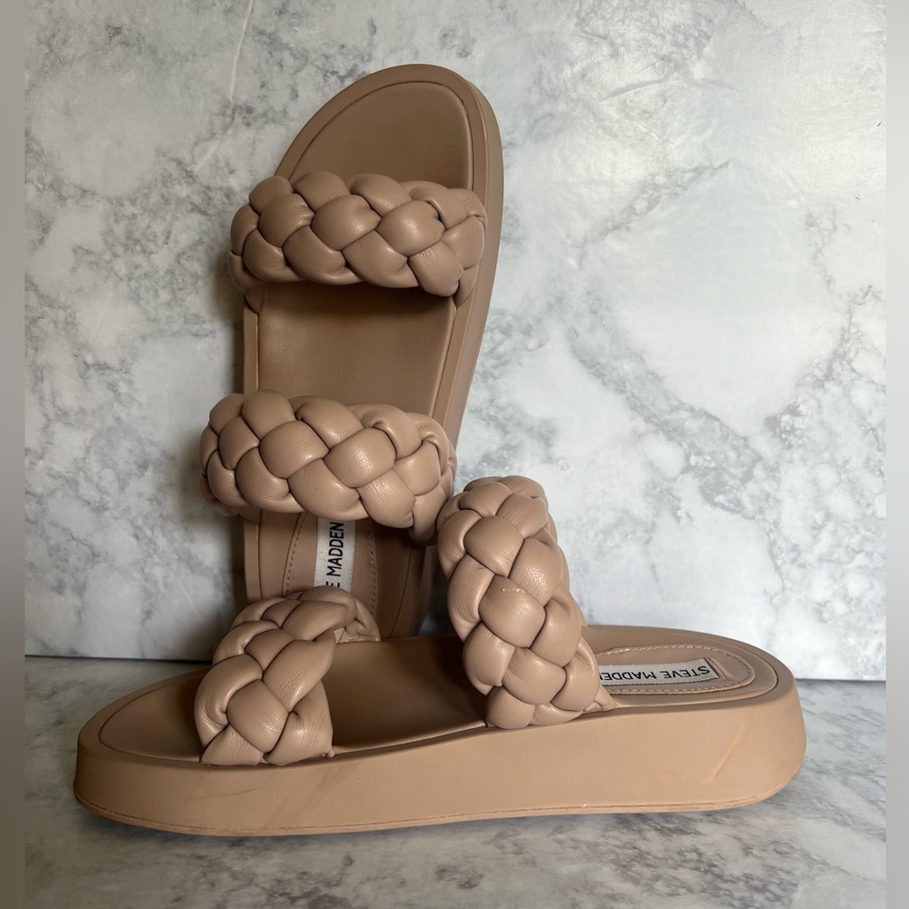 Steve Madden Women's Hillary Sandal, Taupe, 8